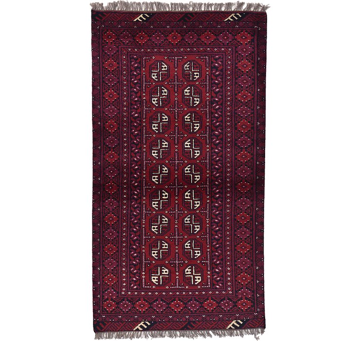 3' 4 x 6' 2 Afghan Akhche Rug
