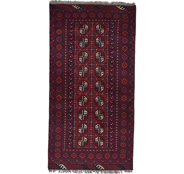 3' 4 x 6' 6 Afghan Akhche Rug