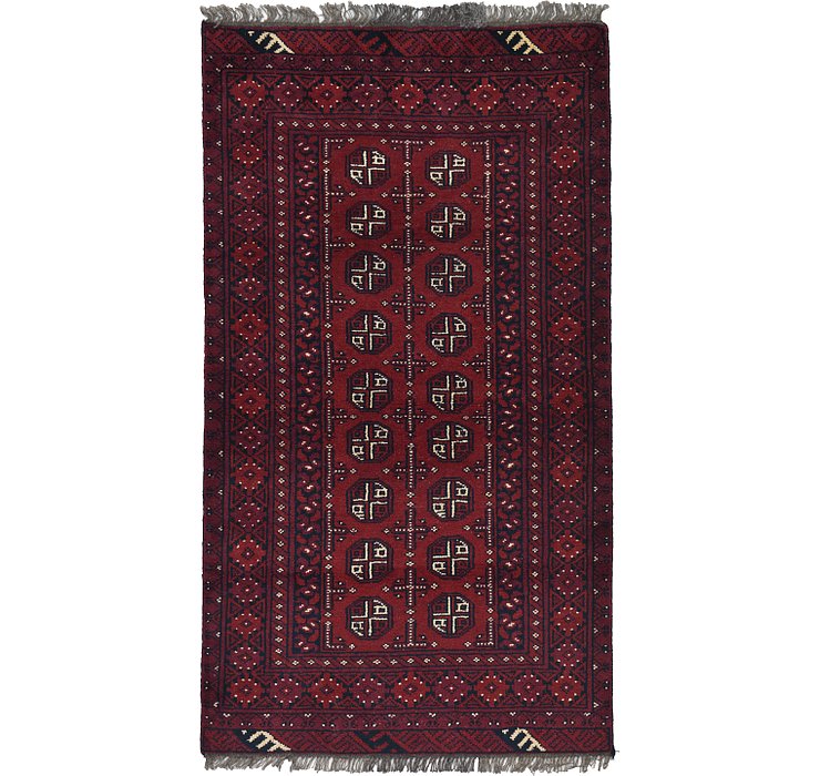 3' 4 x 5' 11 Afghan Akhche Rug