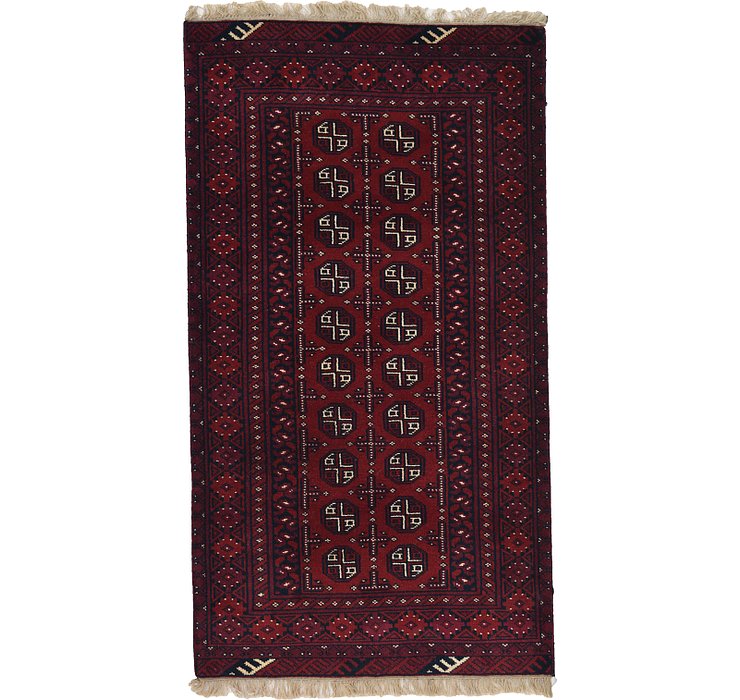 3' 5 x 6' 1 Afghan Akhche Rug