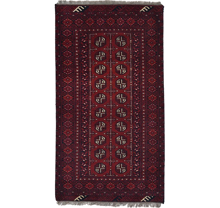 3' 5 x 6' 1 Afghan Akhche Rug