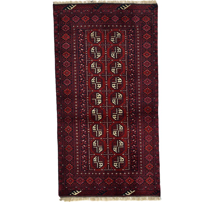 3' 4 x 6' 2 Afghan Akhche Rug