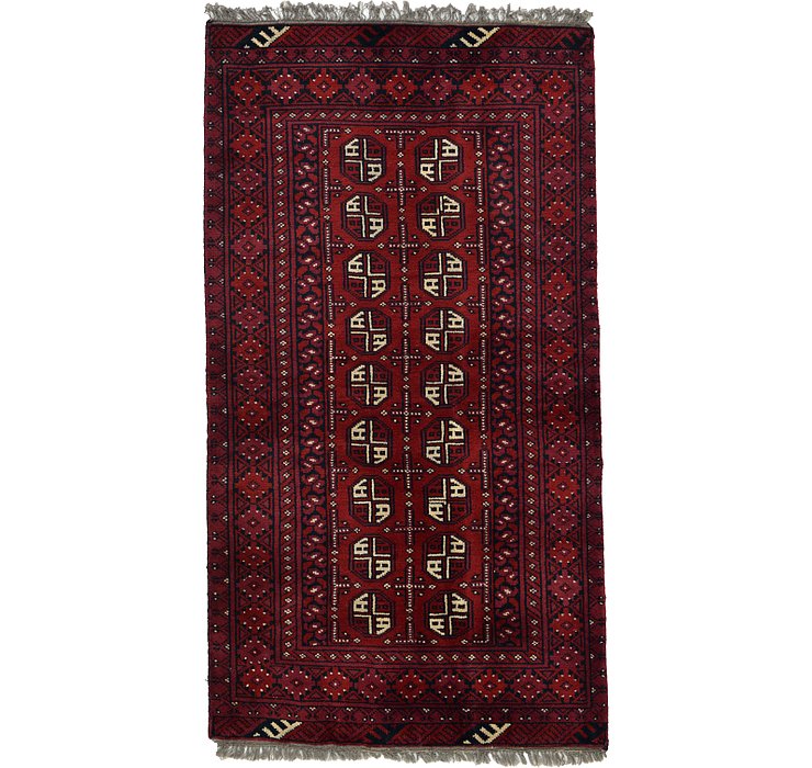 3' 4 x 6' 3 Afghan Akhche Rug