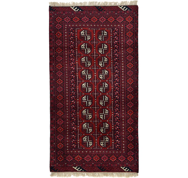 3' 4 x 6' 2 Afghan Akhche Rug
