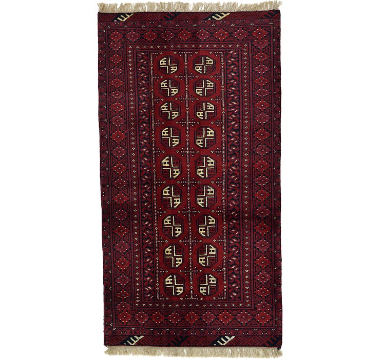3' 4 x 6' 2 Afghan Akhche Rug
