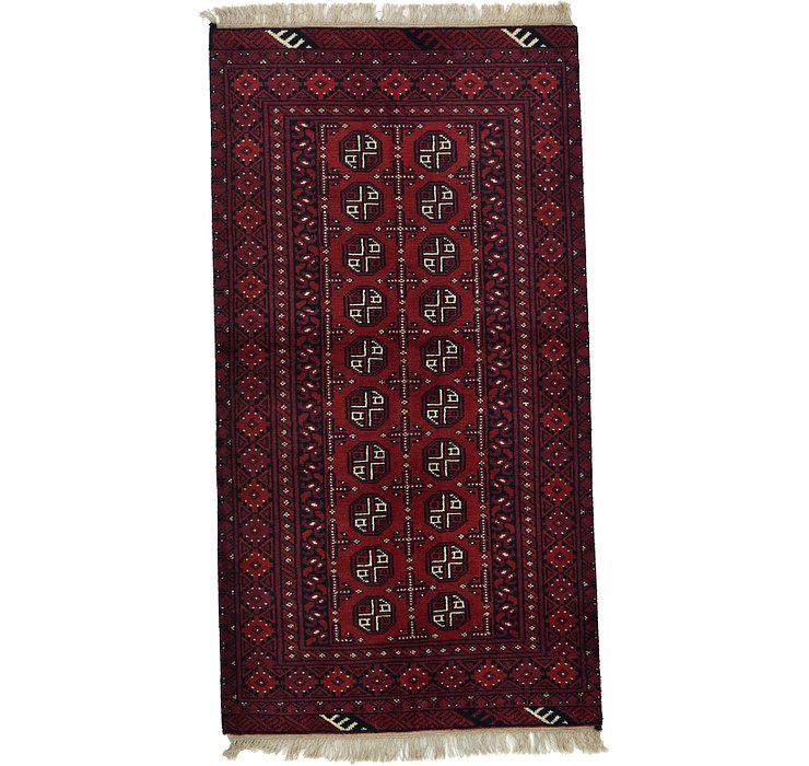 3' 4 x 6' 2 Afghan Akhche Rug