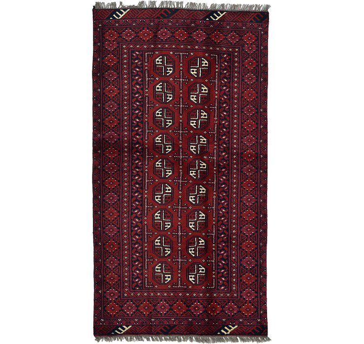 HandKnotted 3' 4 x 6' 3 Afghan Akhche Rug