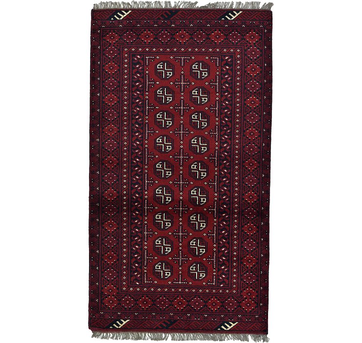 3' 5 x 6' 2 Afghan Akhche Rug