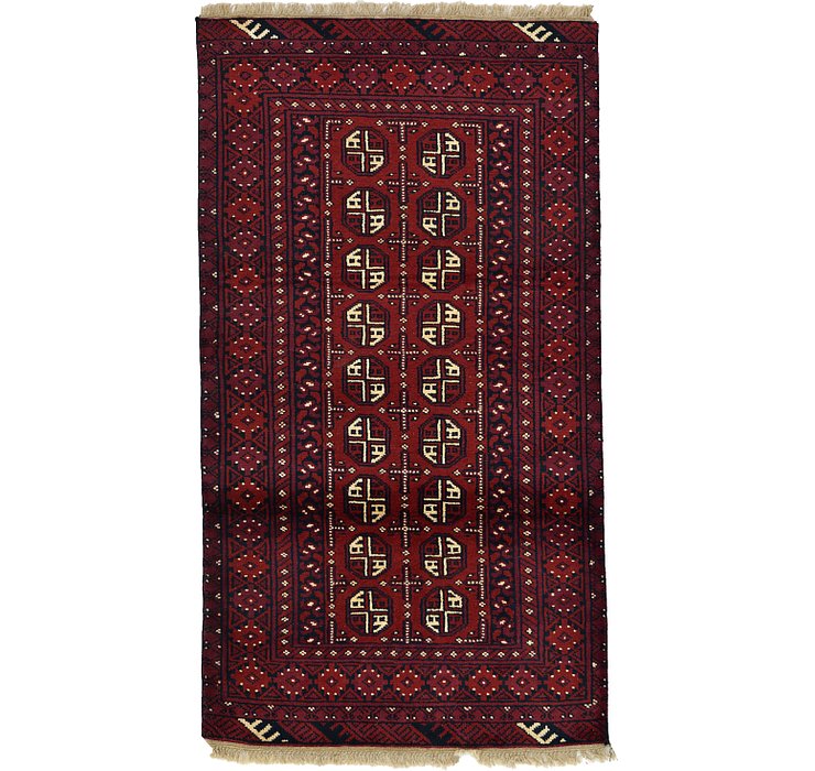 3' 4 x 6' 1 Afghan Akhche Rug