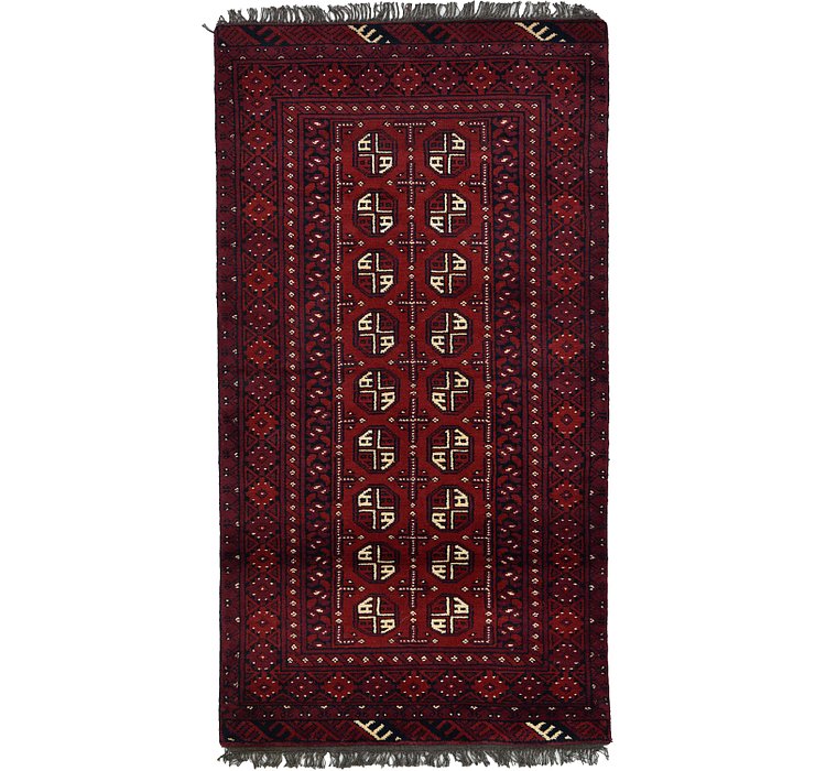 3' 4 x 6' 1 Afghan Akhche Rug