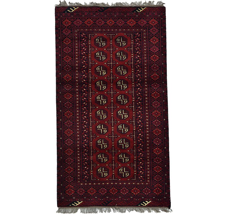 3' 5 x 6' 3 Afghan Akhche Rug