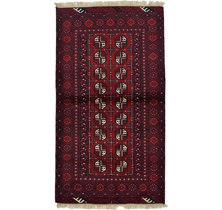 3' 4 x 6' 1 Afghan Akhche Rug