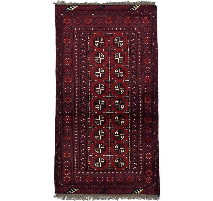 3' 4 x 6' 4 Afghan Akhche Rug