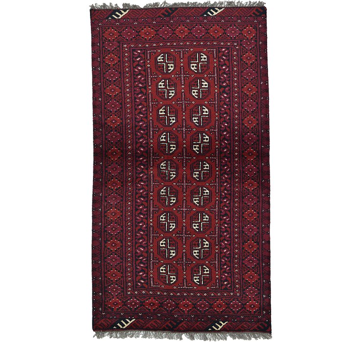 3' 4 x 6' 2 Afghan Akhche Rug