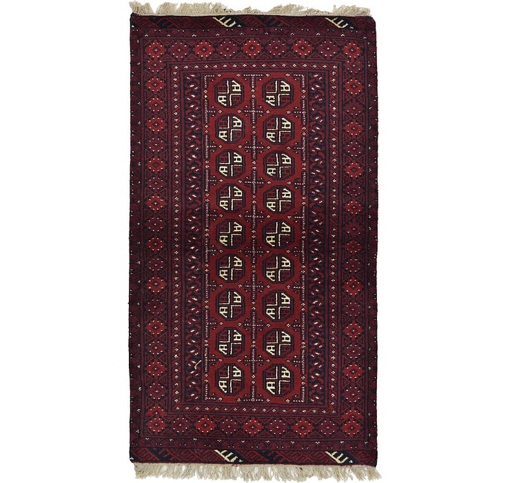 HandKnotted 3' 5 x 6' 2 Afghan Akhche Rug