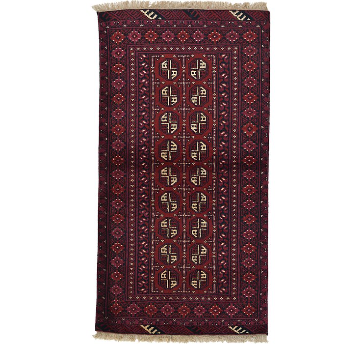 3' 4 x 6' 3 Afghan Akhche Rug