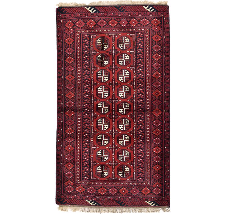 HandKnotted 3' 5 x 6' Afghan Akhche Rug