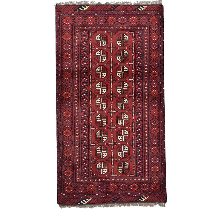 3' 3 x 6' 1 Afghan Akhche Rug