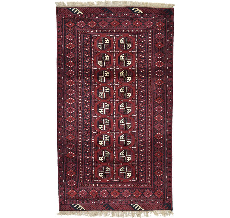 3' 5 x 6' 1 Afghan Akhche Rug