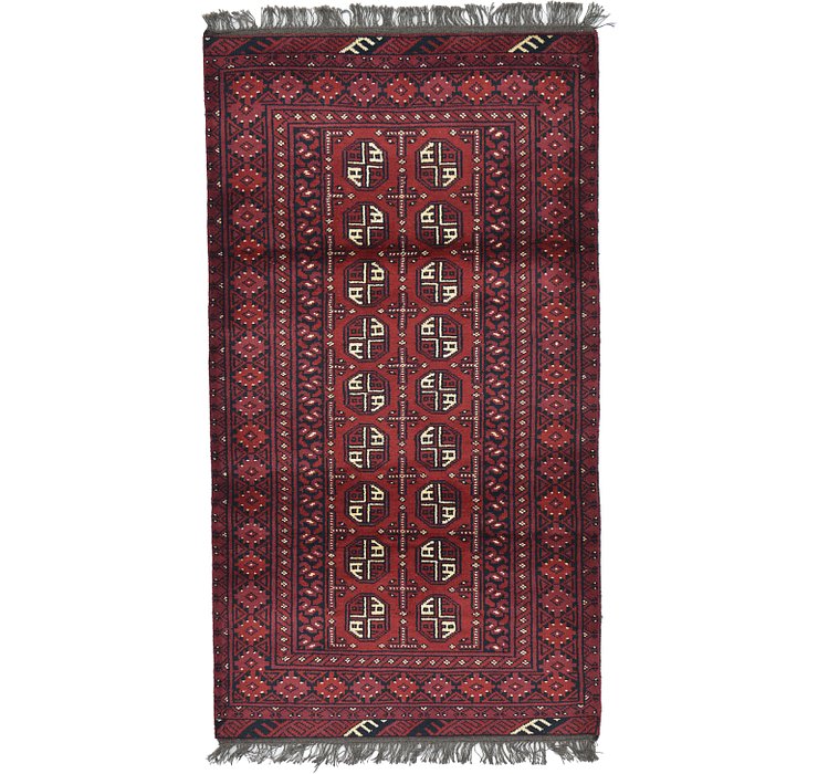 3' 5 x 6' 2 Afghan Akhche Rug