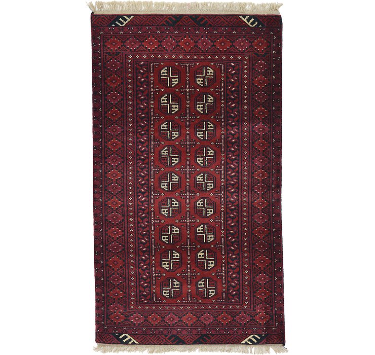 3' 5 x 6' 1 Afghan Akhche Rug