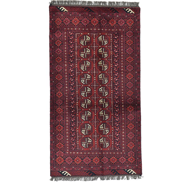 3' 4 x 6' 2 Afghan Akhche Rug