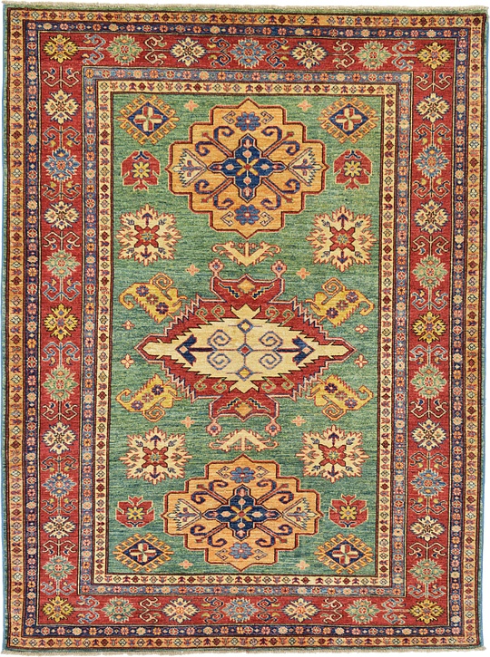 Light Green 5' x 6' 8 Kazak Oriental Rug Oriental Rugs eSaleRugs