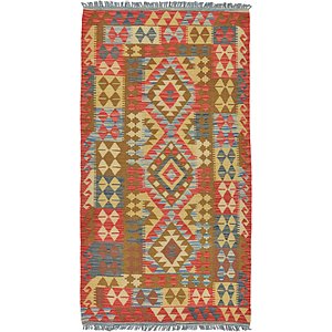 3' 8 x 6' 9 Kilim Maymana Runner Rug