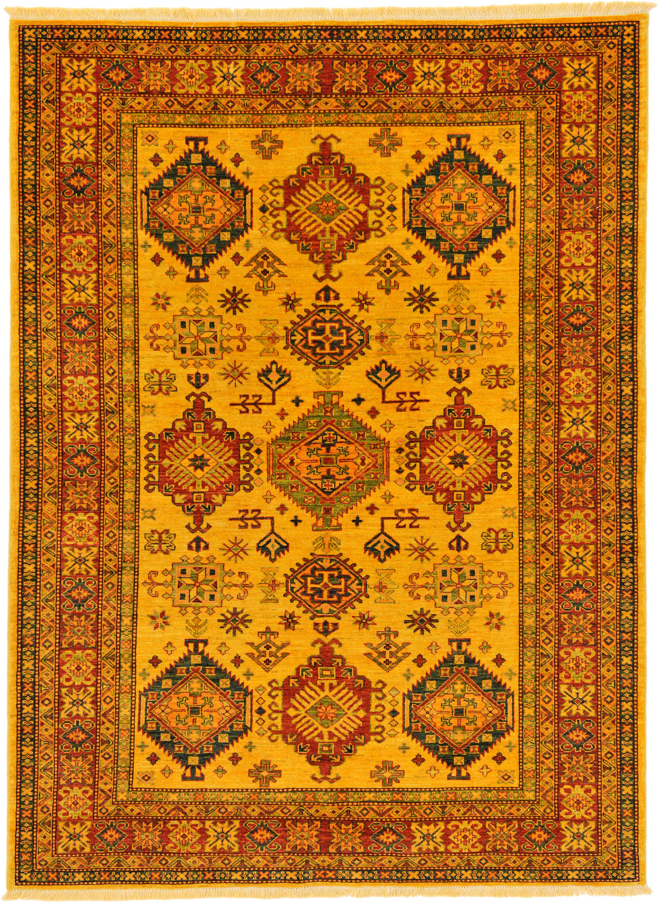 Gold 5' 11 x 8' Kazak Oriental Rug Rugs.ca