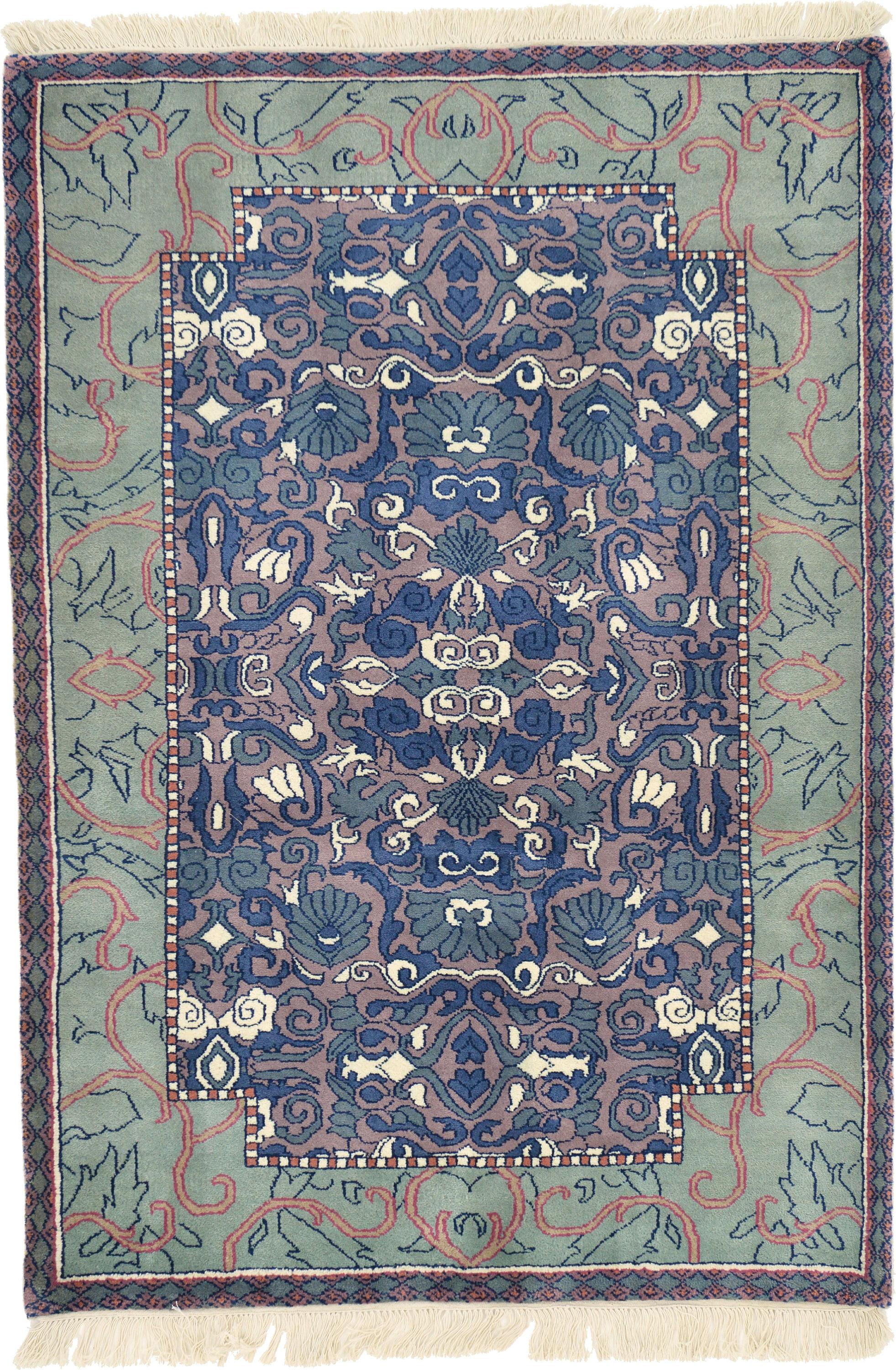 Purple 4' 2 x 6' Nepal Oriental Rug eSaleRugs