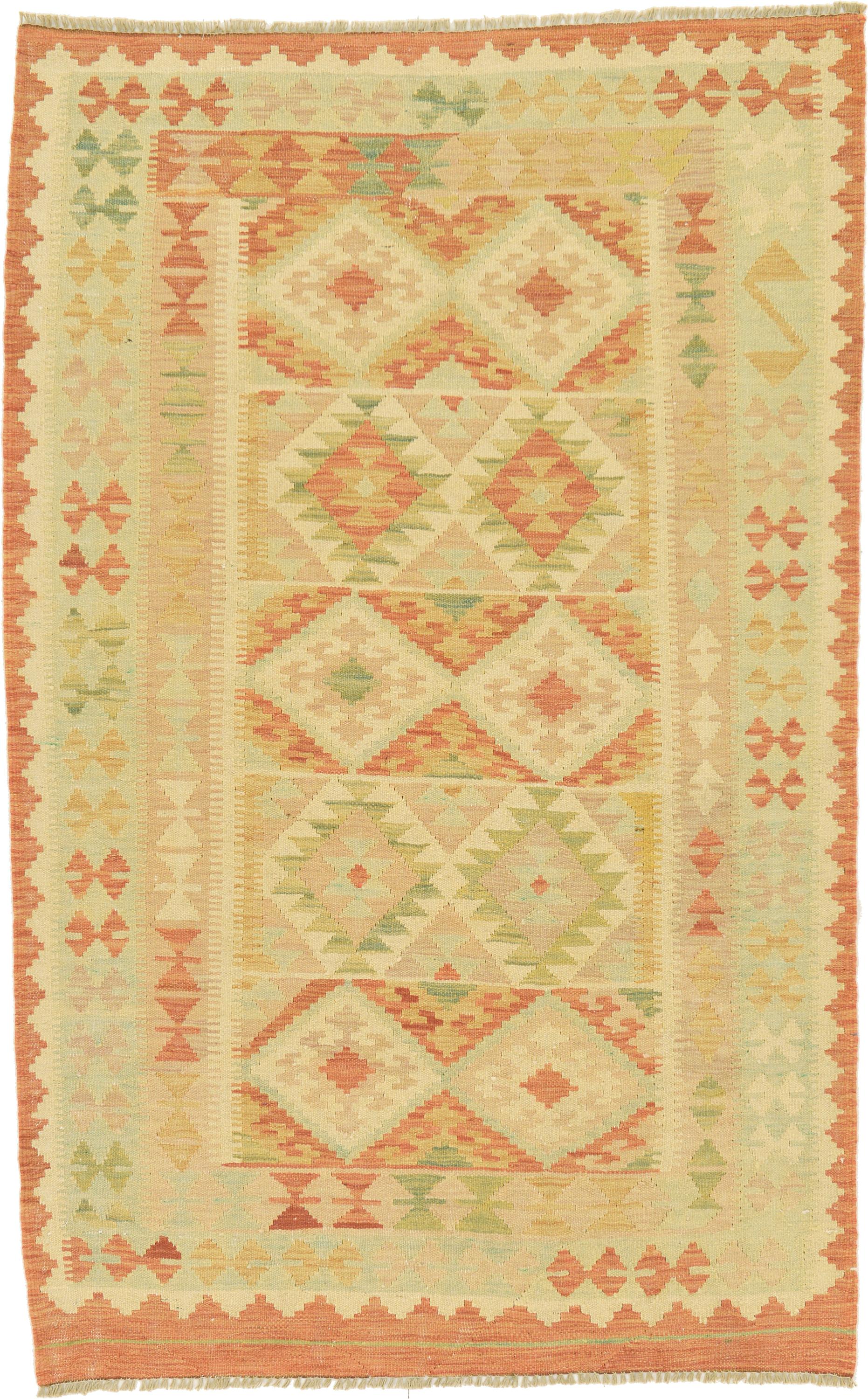 Cream 3' 7 x 5' 8 Kilim Waziri Rug eSaleRugs
