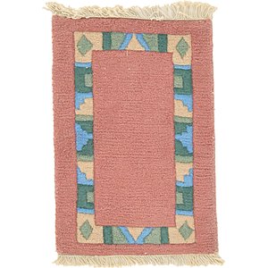 HandKnotted 1' 3 x 1' 11 Indo Tibet Rug