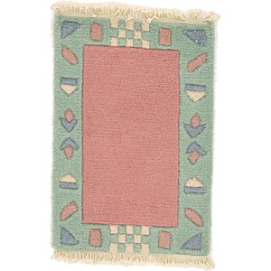 HandKnotted 1' 4 x 1' 11 Indo Tibet Rug