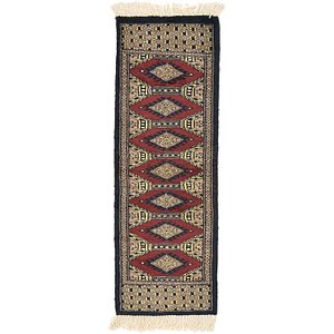 HandKnotted 1' x 3' Bokhara Oriental Runner...