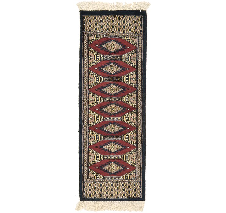 HandKnotted 1' x 3' Bokhara Oriental Runner...