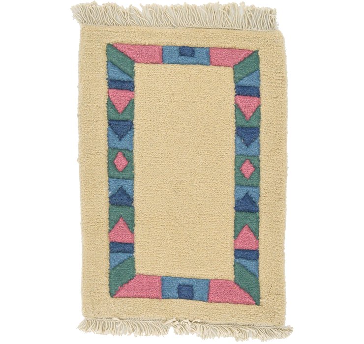 HandKnotted 1' 4 x 1' 11 Indo Tibet Rug