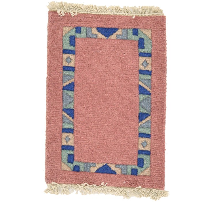 HandKnotted 1' 4 x 1' 11 Indo Tibet Rug