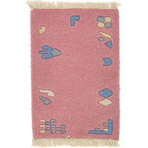 HandKnotted 1' 4 x 1' 11 Indo Tibet Rug