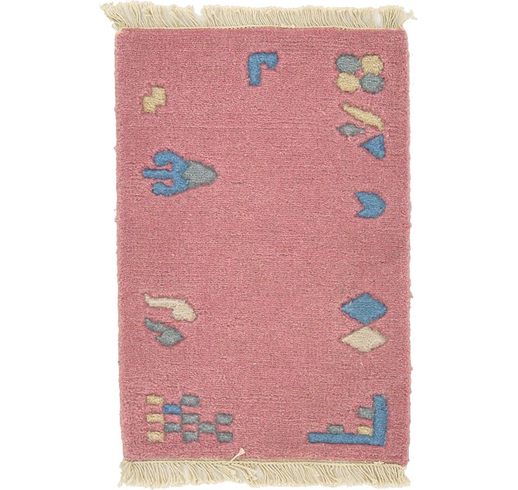 HandKnotted 1' 4 x 1' 11 Indo Tibet Rug