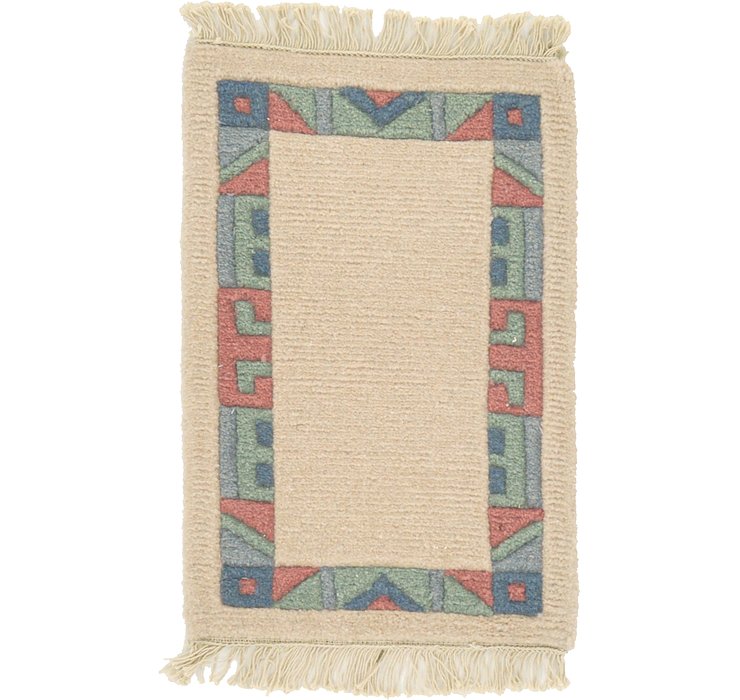 HandKnotted 1' 3 x 1' 11 Indo Tibet Rug