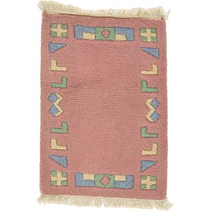 HandKnotted 1' 4 x 1' 10 Indo Tibet Rug