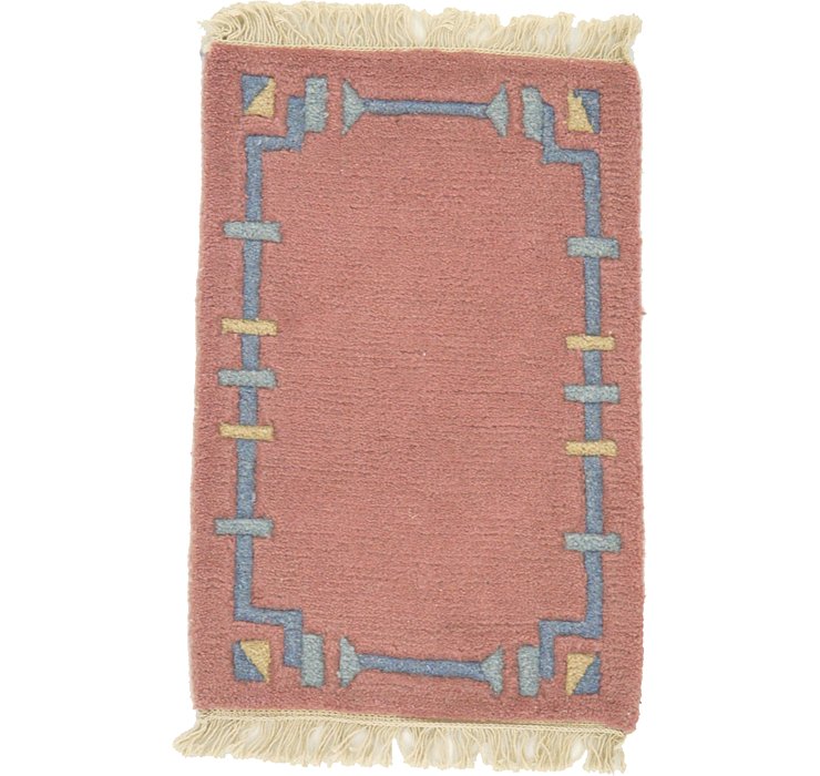 HandKnotted 1' 4 x 1' 11 Indo Tibet Rug