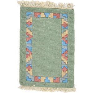 HandKnotted 1' 4 x 1' 11 Indo Tibet Rug