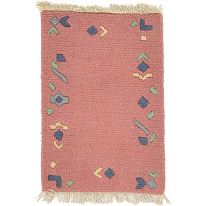 HandKnotted 1' 4 x 1' 11 Indo Tibet Rug