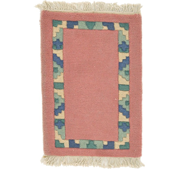 HandKnotted 1' 4 x 1' 11 Indo Tibet Rug