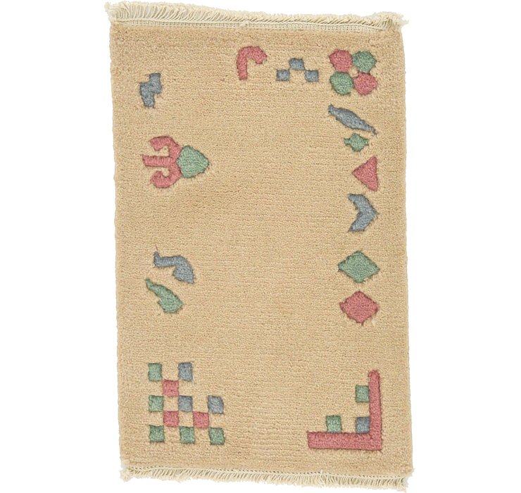 1' 4 x 2' Indo Tibet Rug
