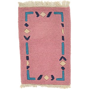 HandKnotted 1' 4 x 2' Indo Tibet Rug