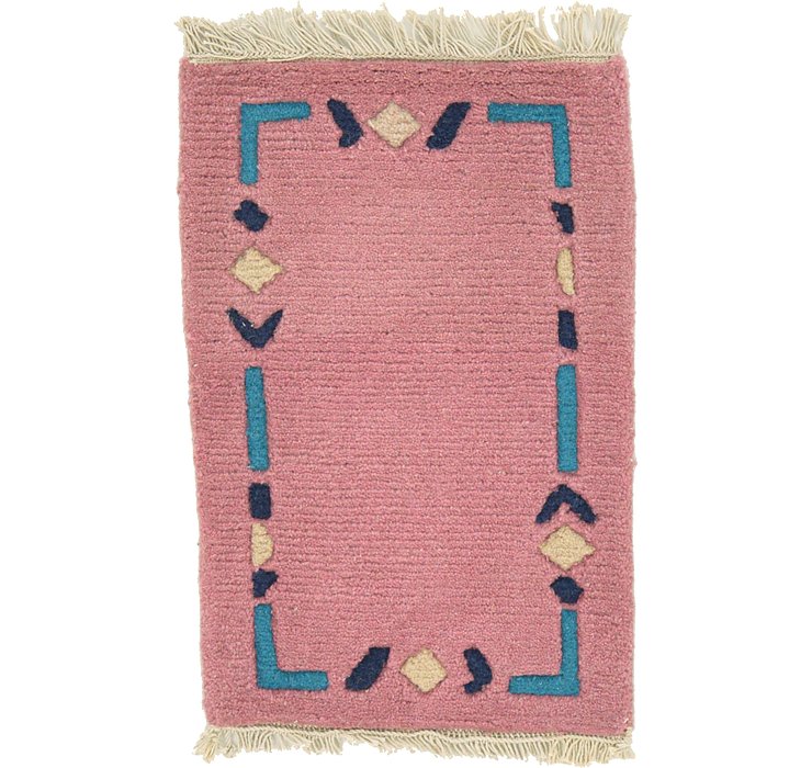 HandKnotted 1' 4 x 2' Indo Tibet Rug