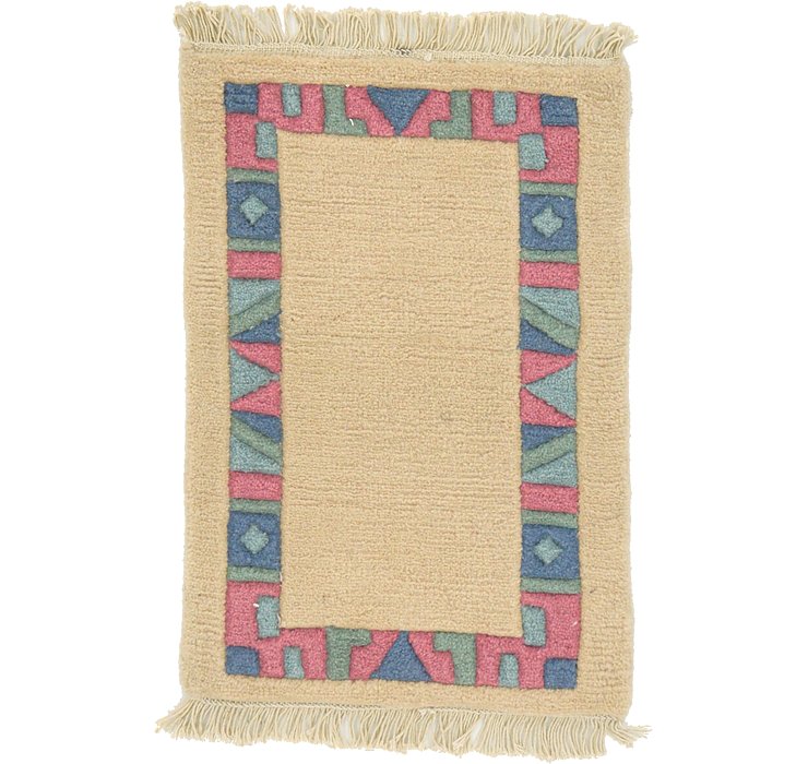 1' 4 x 2' Indo Tibet Rug