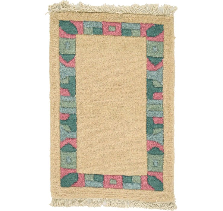 HandKnotted 1' 4 x 2' Indo Tibet Rug